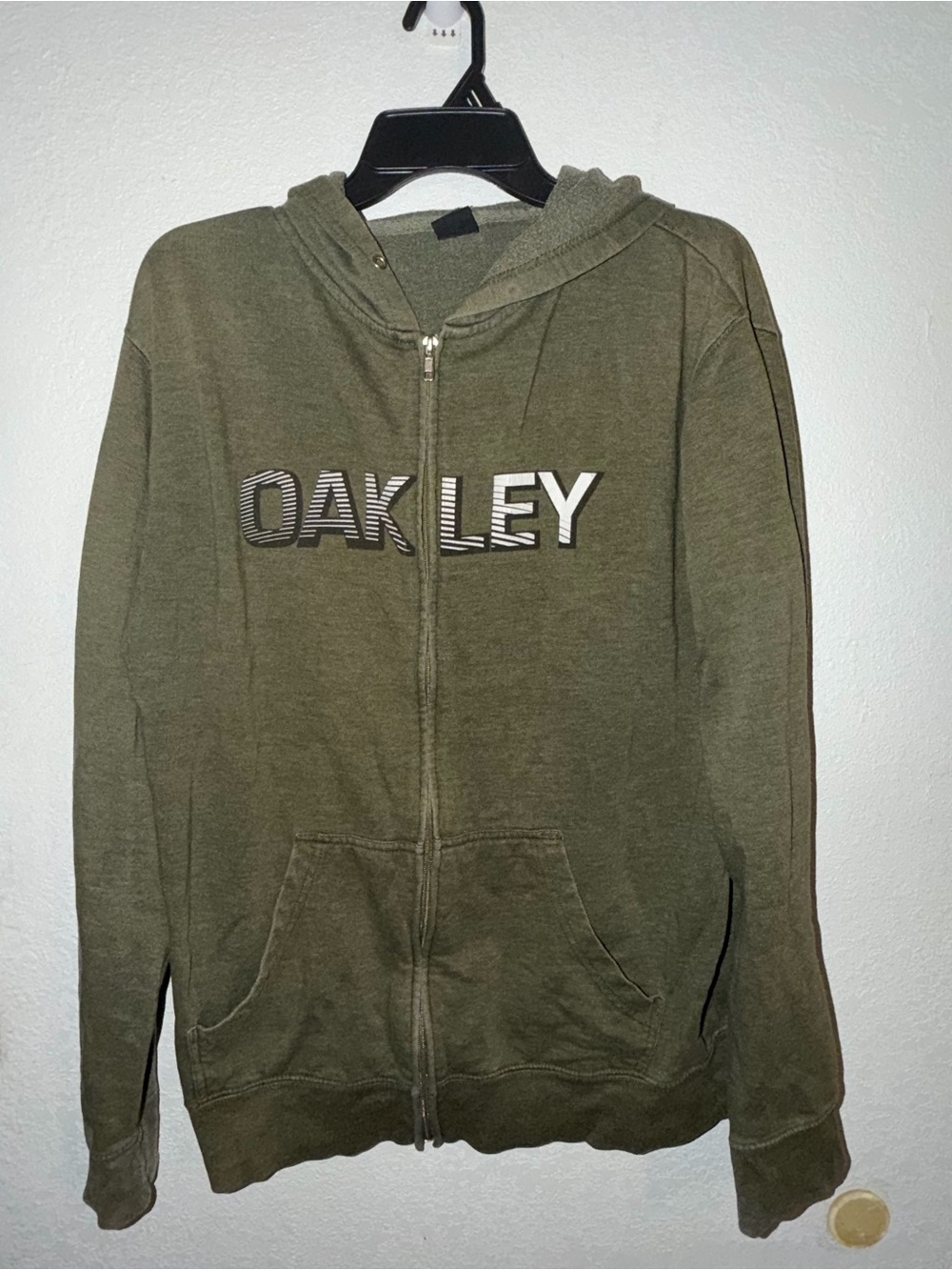 Oakley Olive Green Full-Zip Hoodie Jacket